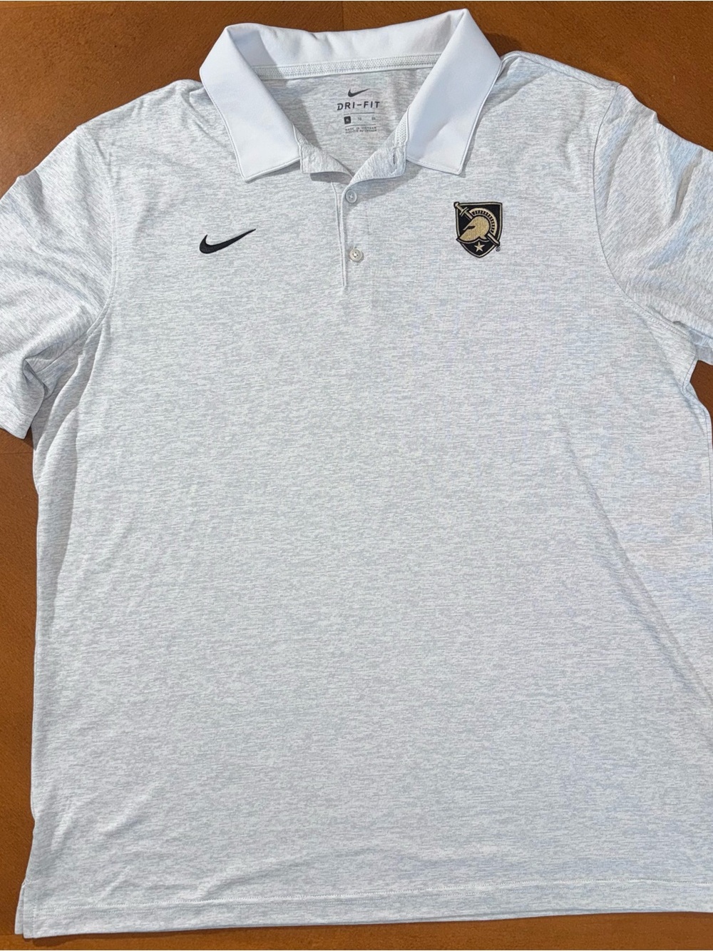 Nike Army Men’s Shirt XL Short Sleeve Gray Dri-Fit Polo Embroidered Logo
